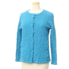 Used Me Issey Miyake 2024 Spring/Summer Pleated Collarless Jacket Turquoise Blue