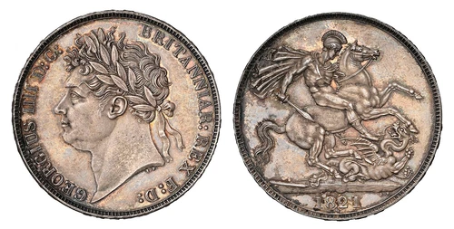 GREAT BRITAIN. George IV 1821 AR Crown. NGC MS64 SECUNDO. S-3805; ESC-2310