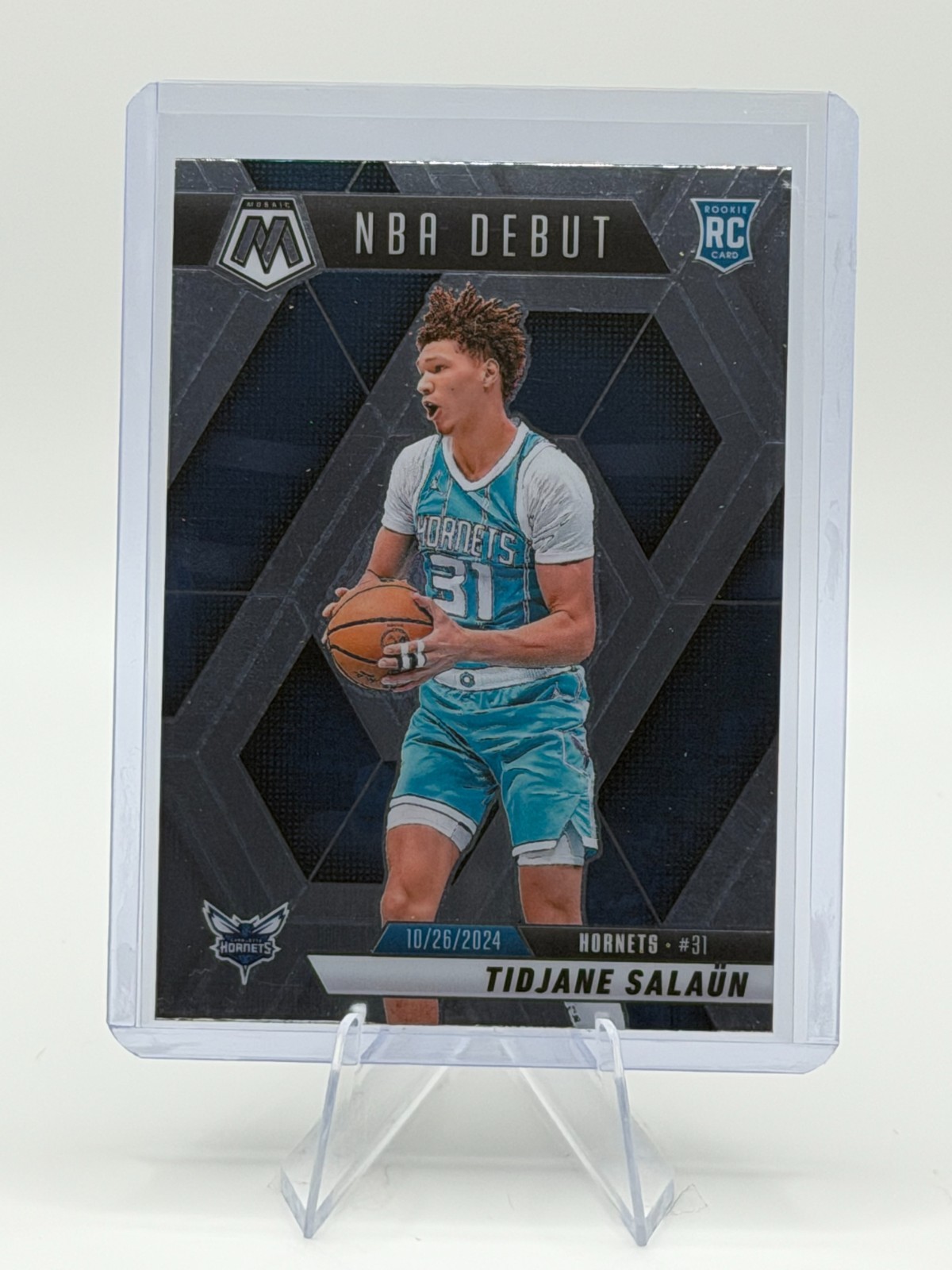 2024-25 Panini Mosaic Tidjane Salaun rookie card NBA Debut True Silver Prizm