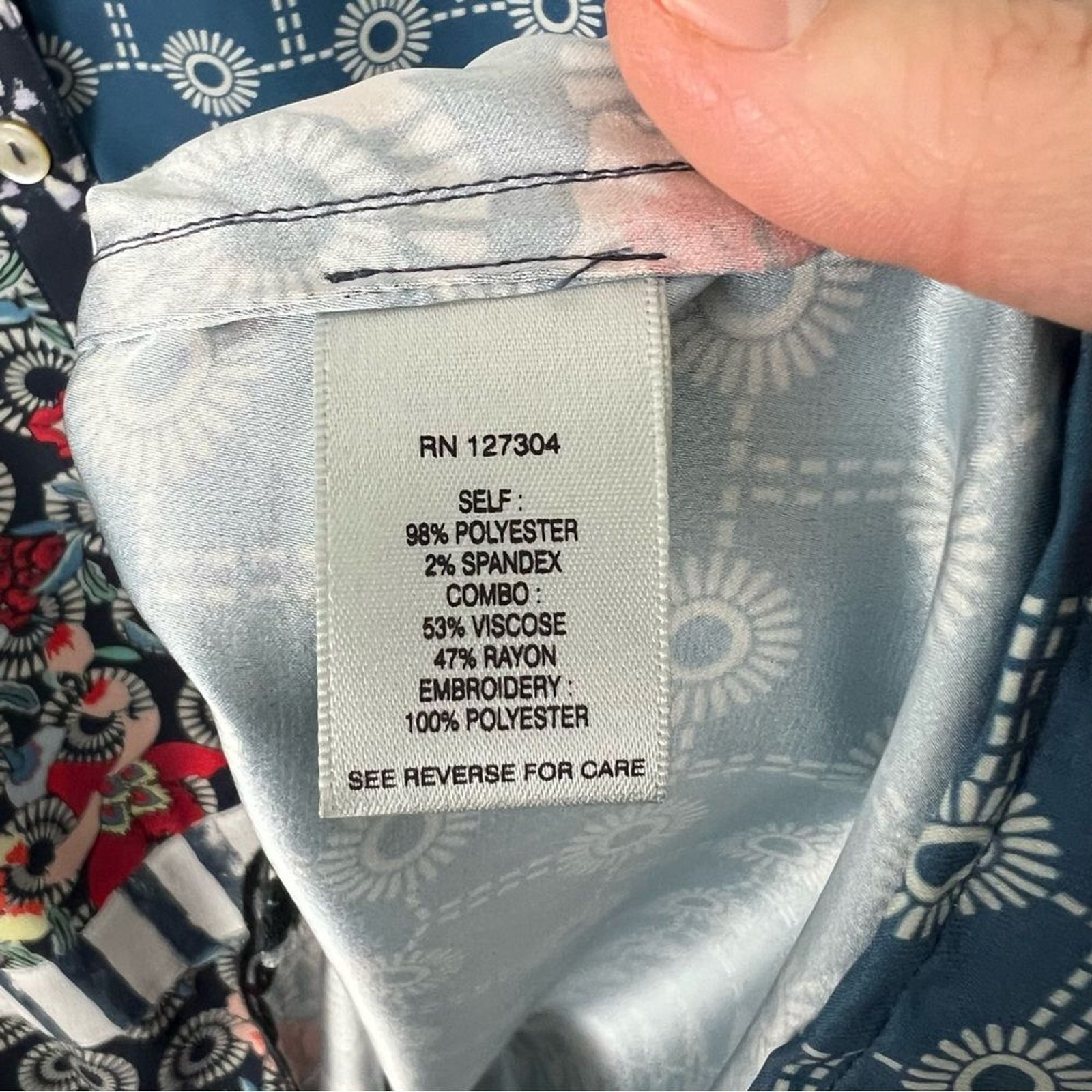 John Mark Multicolor Patchwork Blouse Womens size… - image 6