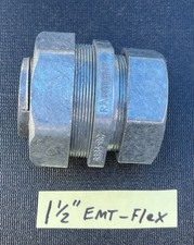 Steel EMT to Metal Flex Coupling 1-1/2" compression Conduit Fitting