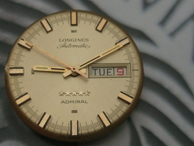 Longines admiral 5 star calibre 508 automatic watch movement dial & hands 1974 - Image 3 of 4