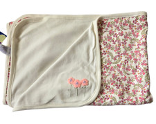 NEW Gymboree Vintage Blanket Pink Floral Embroidered Reversible Cotton NWT 2000