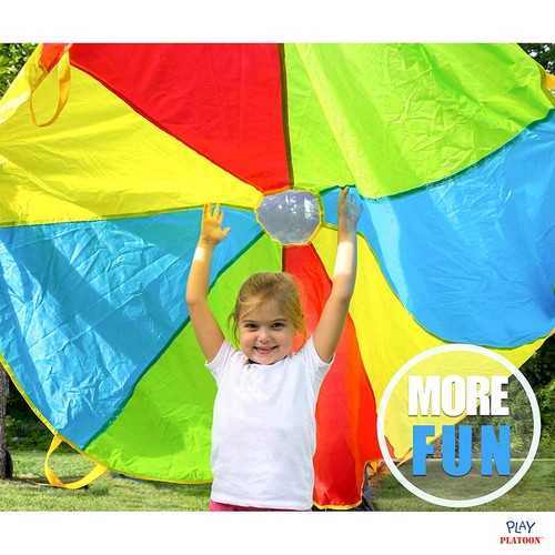 6 Foot Play Parachute with 8 Handles - Multicolored Parachute for Kids - Picture 5 of 8