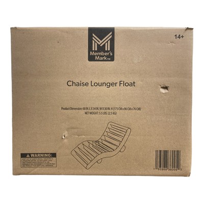 Member's Mark Calm Clear Chaise Lounger Pool Float, 68''x34''x30''
