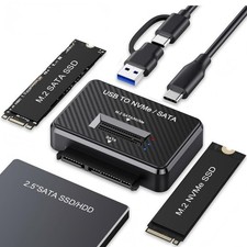 3 in 1 USB C to M.2 NVMe/SATA Hard Drive Docking Station for M.2 SATA   NVMe ...
