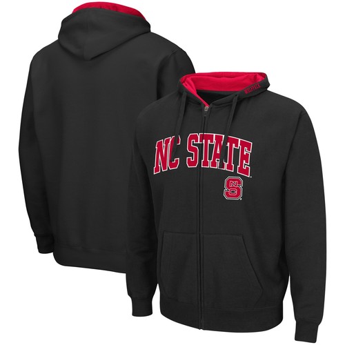 Herren Colosseum schwarz NC State Wolfpack Arch & Logo 3.0 Hoodie mit durchgehendem Reißverschluss