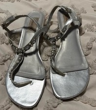 David  s Bridal Dyeable Wedge Sandals Size 9.5B