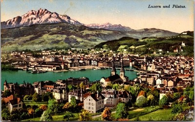 Lucerne Switzerland Mount Pilatus Postcard Luzern and Pilatus Vintage No. 517