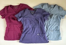Lot 3 Grey's Anatomy by Barco Scrub Tops Women s Uniform Blue Pink Purple