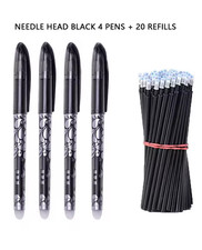 8x Black Erasable Pens Rub Out Pens Ink Eraser Pen Rubber Erasable Gel Pen 6x