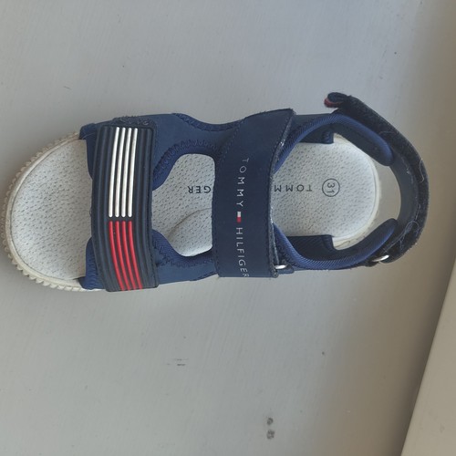 Sandalias de verano Tommy Hilfiger para niños talla 31 azules deslizantes Apx 18,5 Cm - Imagen 7 de 8