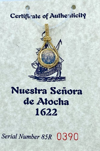 1622 echt versunkene Schatzgaleone Silber Nuestra Senora de Atocha Anhänger - Bild 5 von 7