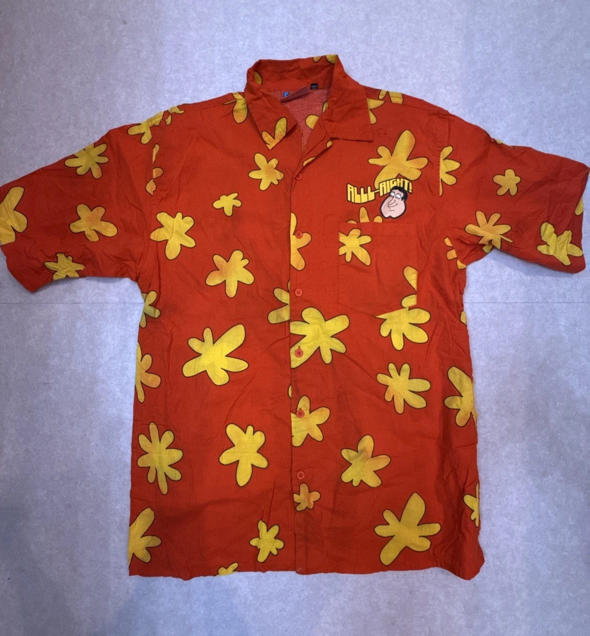 VTG 04 Family Guy Fox Floral Hawaiian Hawaii Style Shirt Men's XL Quagmire