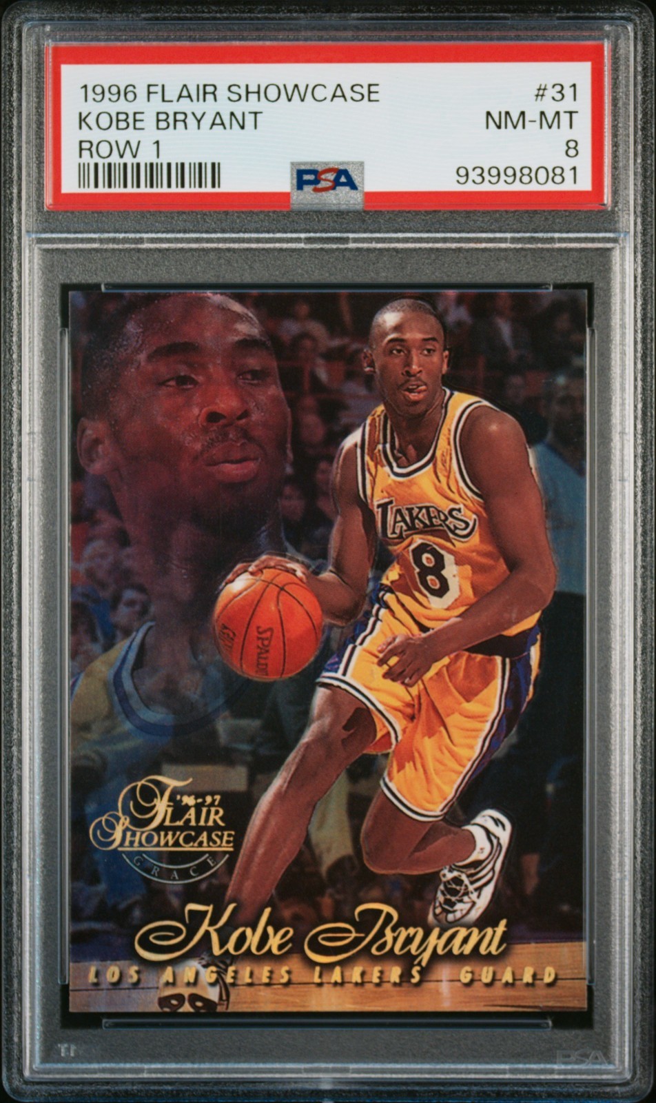 PSA 8 1996-97 Flair Showcase Row 1 Kobe Bryant #31 Rookie RC HOF
