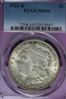 1921 D PCGS MS64 MORGAN SILVER DOLLAR #B51775