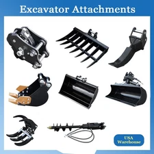 Mini Excavator Digger Attachment Tilt Bucket Auger Drill Quick Change Hitch Rake