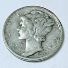 1939-D MERCURY DIME, 90% SILVER, VERY FINE DETAILS FREE SHIPPING #9248