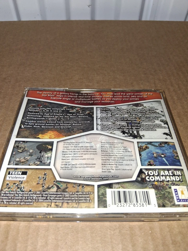 Star Wars Galactic Battlegrounds Saga PC Juego de 2 Discos LucasArts 2002 Completo En Caja Original Foto 2 de 4
