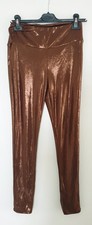 Leggings Hose Glanzhose Made In Italy braun bronze Größe S M Glanz Wet Look