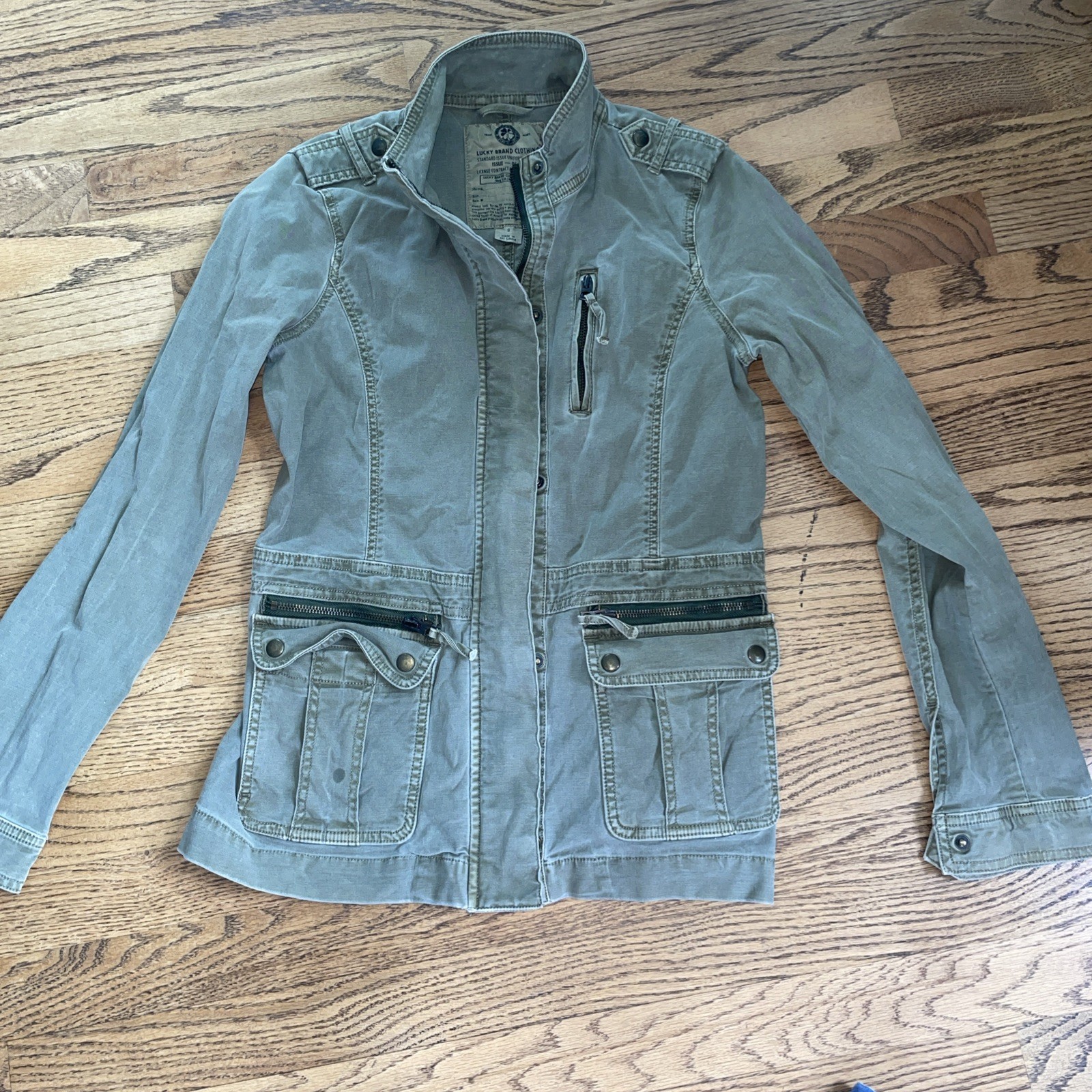 Lucky Brand Jacket Womens S Green Utility Military Cargo plus a tank top!