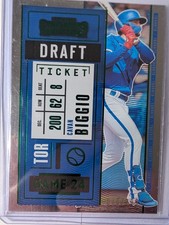2020 Panini Contenders #9 Cavan Biggio Draft Ticket Green #/299