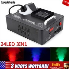 Smoke Fog Machine RGB 24 LED Light DMX DJ Party Vertical Spray Fog Stage Light