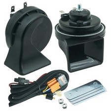 Car Horn 12V with Relay Wiring Harness Kit, 1 to 2 Black with Relay Harness