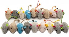 Cat Mice Toy 18-Pack Plush Catnip-Filled Mice Toys for Indoor Cats - Realisti...