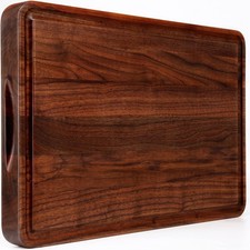 Walnut Wood Cutting Board 18x12in Large Wooden Chopping Boards with Deep Juice