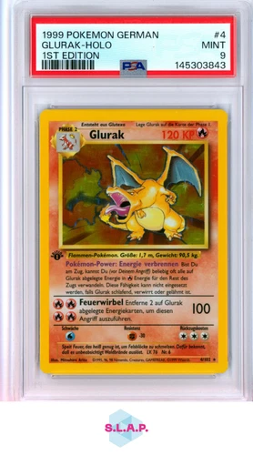 GLURAK HOLO 1ST EDITION POKEMON GERMAN 1999 4 PSA 9