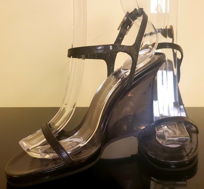 lucite wedge sandals