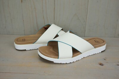 UGG KARI white SLIDES CRISS CROSS 