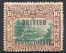 North Borneo Stamps 1901 16c British Protectorate O/P Mint Hinged