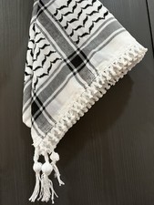 Keffiyeh Scarf Palestinian Shemagh Arab Kufiya White  Black High Quality      