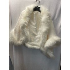 Coprispalle di lusso in pelliccia sintetica bianco donna