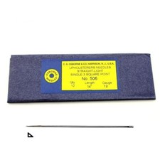 C.S. Osborne Pack Of 12 Straight 3-Square Point Needles 506, Size 14", 13 Gauge