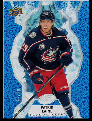 2021-22 UD Ice Royal Blue 58/99 Patrik Laine #55 Columbus Blue Jackets