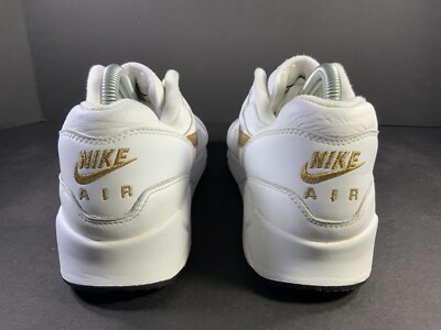 Nike Air Max 90/1 White Metallic Gold Mens Size 8 Rare Sneakers