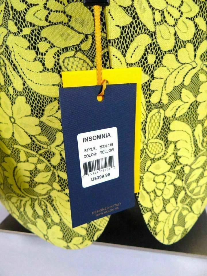Mens INSOMNIA MANZINI Entertainer Event Jacket Blazer Black Yellow Lace Florals - Image 3 of 4