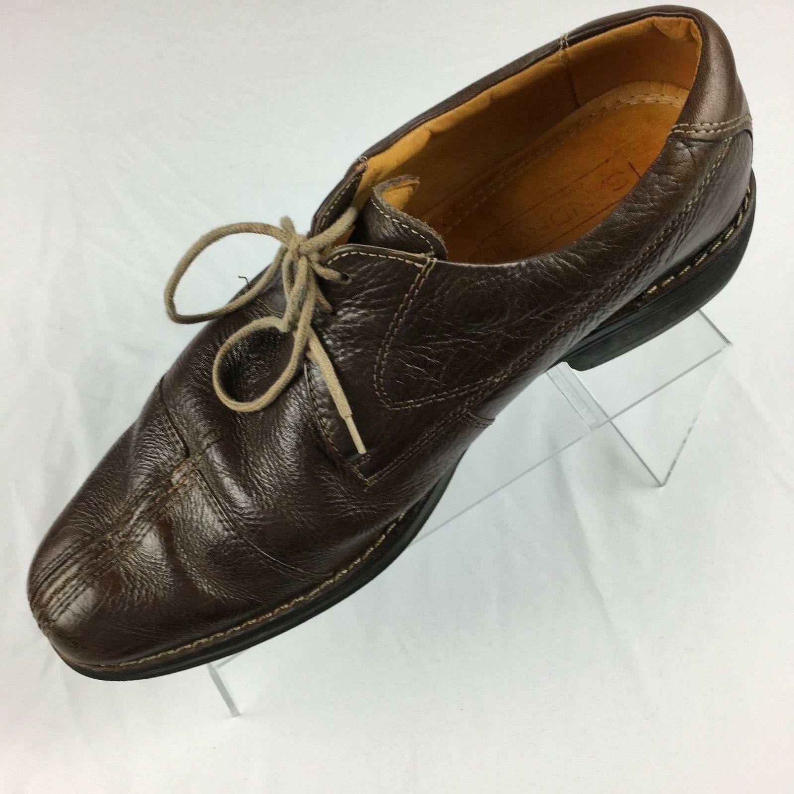 SAOLA Sandro Moscoloni Brown Pebbled Leather Split Cap Toe Derby Shoes Mens 10 Casual