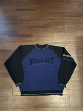 Vintage 90d Bugle Boy Men's Sweatshirt Blue Size Medium Retro