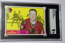1968 Topps hockey card PAT STAPLETON #15 SGC 9 MINT low pop. 1 of 1 *ULTRA RARE*