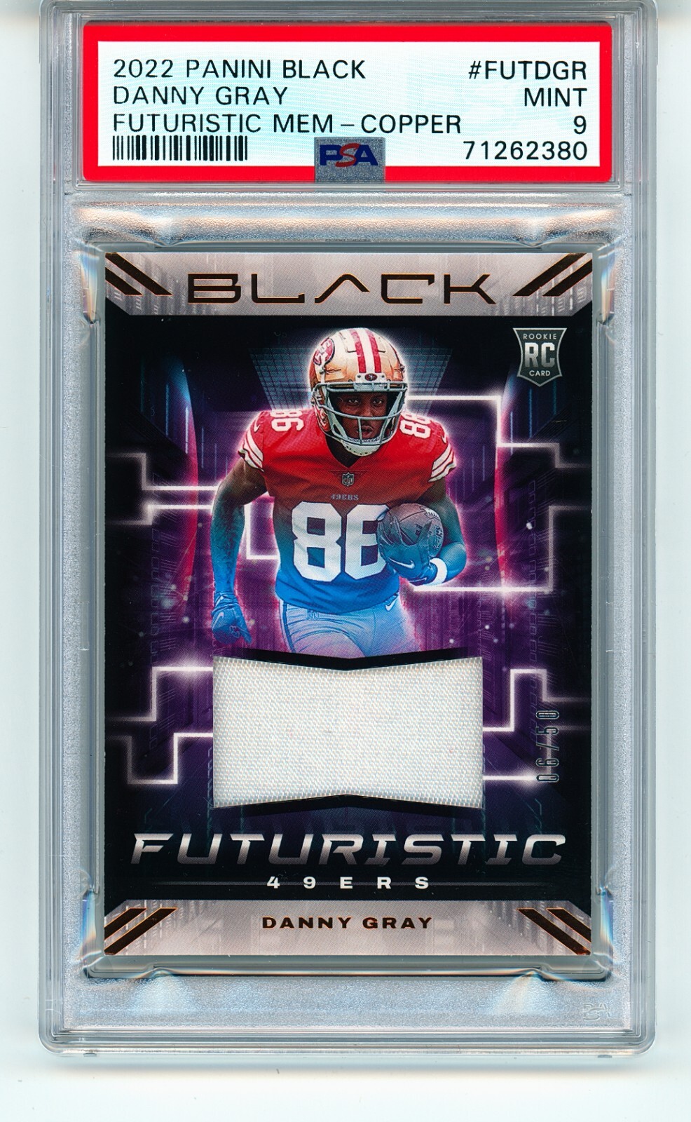 Danny Gray Panini Black Futuristic Memorabilia #FUTDGR Copper