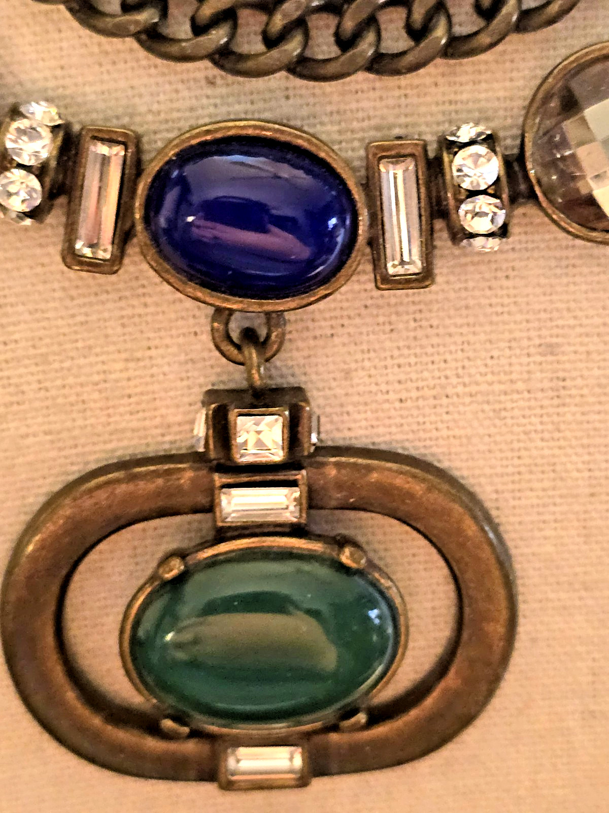 LOFT - STATEMENT NECKLACE DARK CHAIN MULTICOLOR S… - image 2