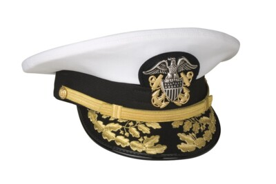 #ad #ad US NAVY COMMANDER ADMIRAL RANK WHITE HAT CAP R N COMMANDERS $58.00