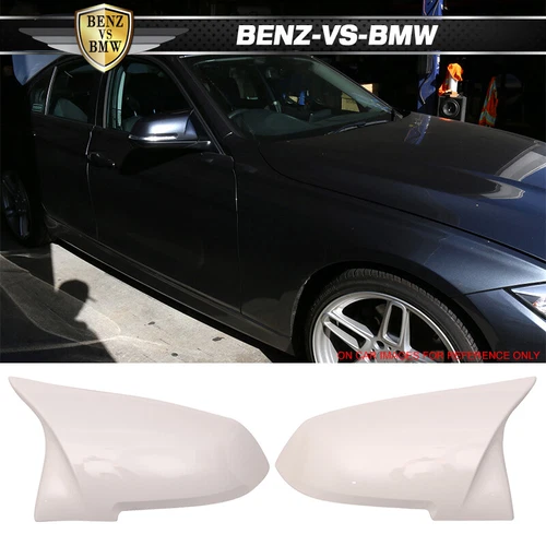 Fits F30 M Sports Upgrade Mirror Cover Matte Painted #300 Alpine White III