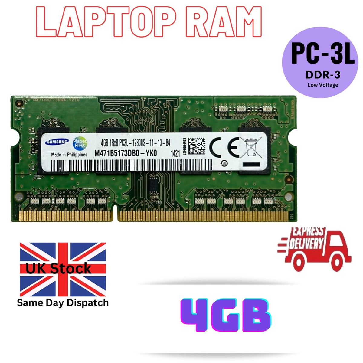Barrette Mémoire SODIMM Hynix 4Go PC3L-12800S – Pour PC Portable