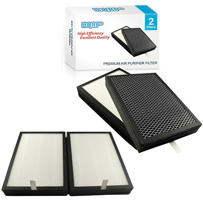 2-Pack HQRP 3 in 1 HEPA Filter Set Compatible with MA25 Air Purifier