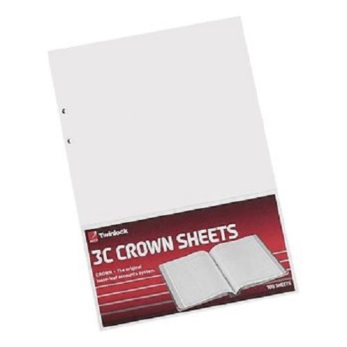 Twinlock Crown 3C Plain Sheets (Pack 100 sheets) 75840